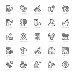 Healthcare and Medical icon pack for your website, mobile, presentation, and logo design. Healthcare and Medical icon outline design. Vector graphics illustration and editable stroke.