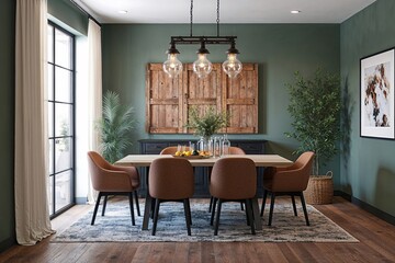 Rustic Charm Mock-Up Display for Dining Area Interior Design