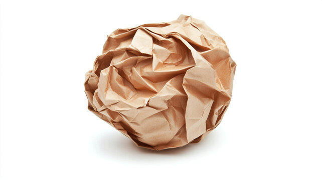 A crumpled paper ball isolated on a white background