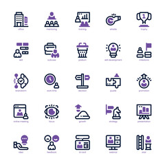 Mentoring and Training icon pack for your website, mobile, presentation, and logo design. Mentoring and Training icon dual tone design. Vector graphics illustration and editable stroke.