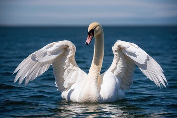 Fototapeta premium Elegant Swan Wings as a Symbol of Serenity and Purity