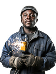 Dedicated Worker Engaged in Metal Craftsmanship and Welding, Demonstrating Skill and Precision with Tools in an Industrial Setting