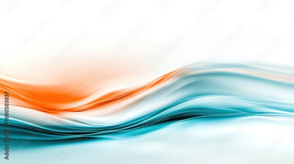 Poster abstract waves in soft colors create a serene and modern visual effect.