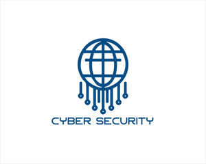 Cyber security logo design icon symbol vector illustration. Modern cyber security logo Template.