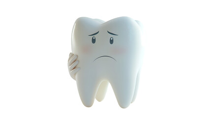 World Toothache Day. Poster art. Dental Art. Tooth emoticon isolated on transparent PNG.