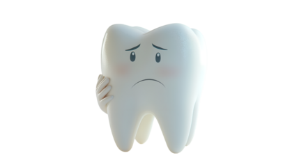World Toothache Day. Poster art. Dental Art. Tooth emoticon isolated on transparent PNG.