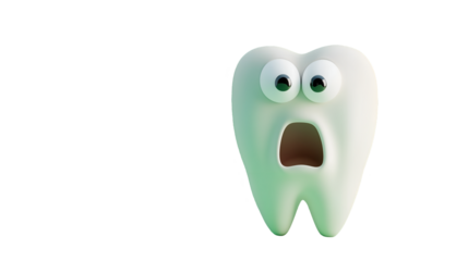 World Toothache Day. Poster art. Dental Art. Tooth emoticon isolated on transparent PNG.