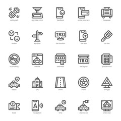 Taxi Service icon pack for your website, mobile, presentation, and logo design. Taxi Service icon outline design. Vector graphics illustration and editable stroke.