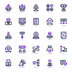 Leadership and Business icon pack for your website, mobile, presentation, and logo design. Leadership and Business icon dual tone design. Vector graphics illustration and editable stroke.