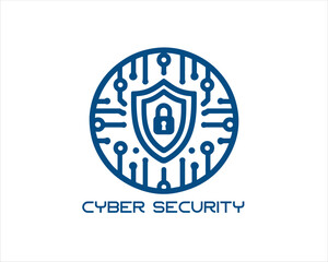 Cyber security logo design icon symbol vector illustration. Modern cyber security logo Template.