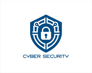 Cyber security logo design icon symbol vector illustration. Modern cyber security logo Template.