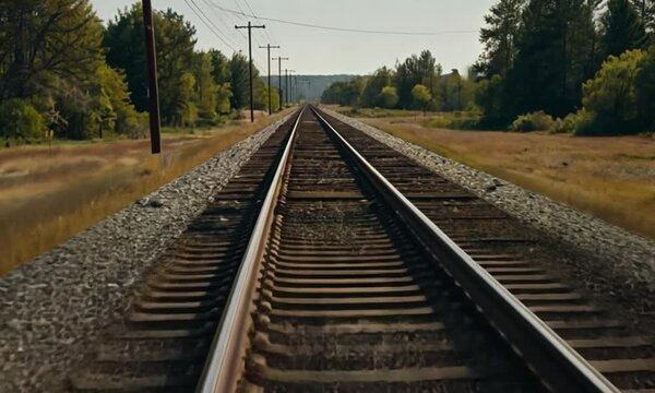 3d view of train tracks