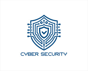 Cyber security logo design icon symbol vector illustration. Modern cyber security logo Template.