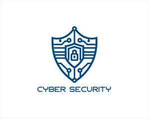 Cyber security logo design icon symbol vector illustration. Modern cyber security logo Template.