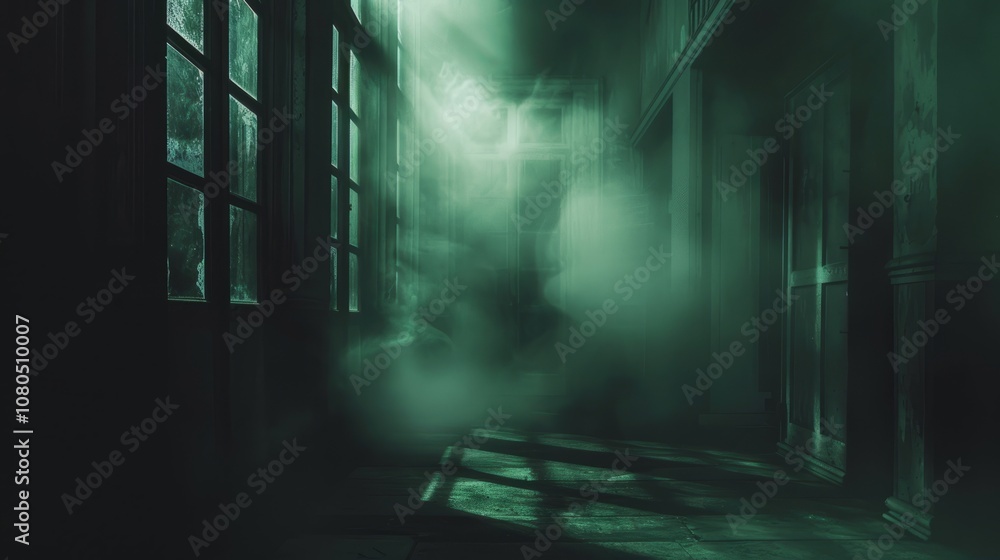 Poster moody conceptual background with deep shadows and mysterious silhouettes, evoking a sense of intrigu