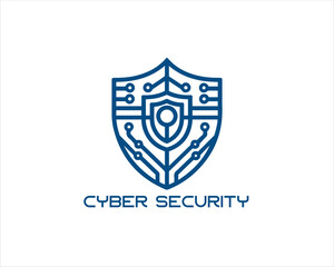 Cyber security logo design icon symbol vector illustration. Modern cyber security logo Template.