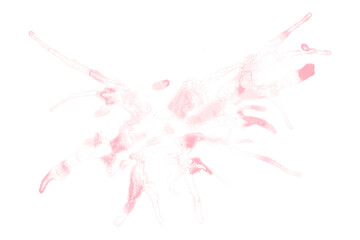 Separate splashes of pink watercolor on transparent background.