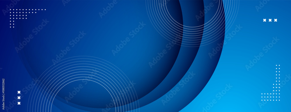 Wall mural blue abstract background with geometric element. technology banner design