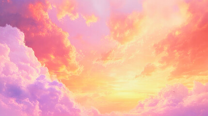 Vibrant sunset sky with dramatic orange and pink clouds inspiring reflection on a peaceful evening