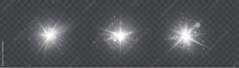 Poster bright glowing light effect. sunny bright glare. glow effect. starry glare with shimmering shine. be