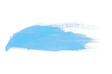 Obraz premium Isolated light blue brush stroke on transparent background.
