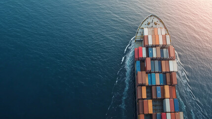 Aerial View of Cargo Terminal with Cranes and Shipping Containers