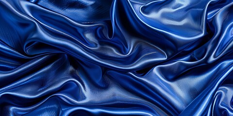 Obraz premium Satin and glossy texture, royal blue color, with a sheen that catches the light