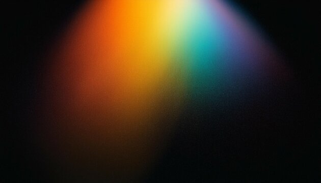 grainy colorful warm rainbow light leaks on black background with dust texture defocused abstract damaged scratched retro film analog effect for using over photos as overlay or screen filter