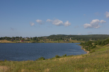 Russia Perm region landscape on a summer cloudy day