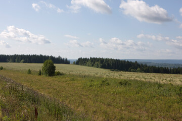 Fototapeta premium Russia Perm region landscape on a summer cloudy day