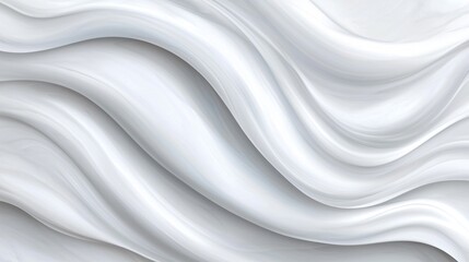 Fototapeta premium Abstract White Swirling Waves with a Smooth, Flowing Background Texture