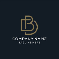 Initial BD DB simple line logo design