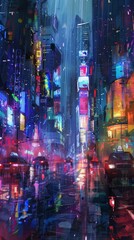 Obraz premium Vibrant City Life. Bustling Streets and Lively Scenes.