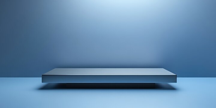 Blue podium showcase to present a product