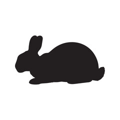 silhouette of a rabbit isolated on white background. Vector flat black rabbit bunny silhouette isolated on white background