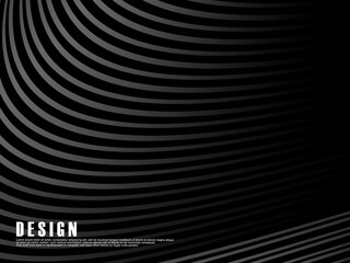 Abstract futuristic dark black background with wave design. Realistic 3d wallpaper with luxurious flowing lines. Perfect background for posters, websites, brochures, banners, applications, etc.