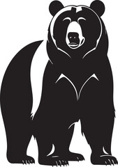 bear black and white vactor art