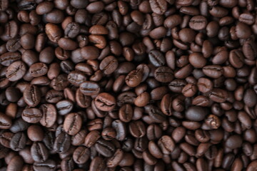 Roasted coffee beans for background