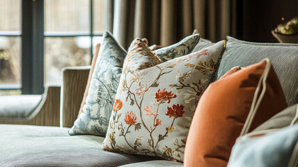 Chic home decor and interior design, furniture and interior decoration accessories, soft furnishings, upholstery and antique textiles in English country house and elegant luxury manor cottage style