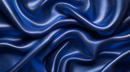 Obraz premium Abstract Background - Deep Blue Satin Silk Fabric Texture