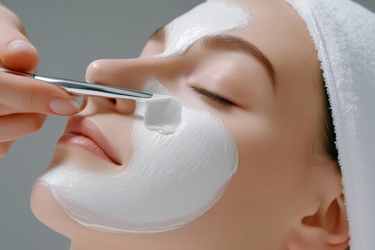Skin Detox: Brush Applying Face Mask on T-Zone