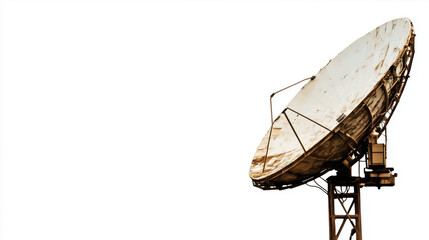 Earth receiving station in a remote desert location, where satellite signals are decoded and transmitted to control centers. The scene symbolizes global connectivity