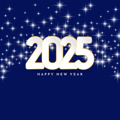 Modern Happy New year 2025 elegant greeting card