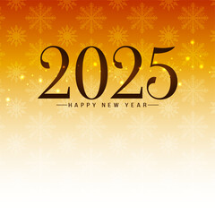 Modern Happy New year 2025 elegant greeting card