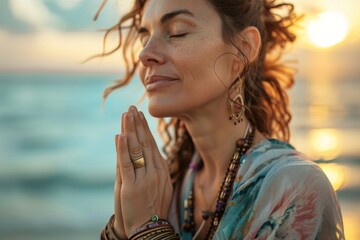 Immerse yourself in a peaceful beach sunrise yoga practice for inner peace and mindfulness. Commune with nature for tranquility and wellbeing, connecting deeply with your surroundings