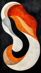 Obraz premium Abstract Background Illustration Orange White Black Swirls