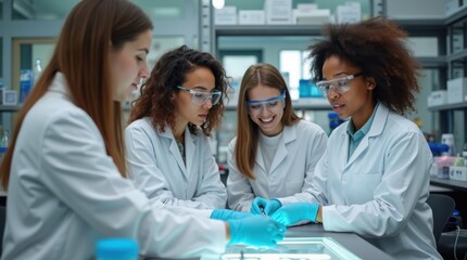 Collaborative Women Scientists in a Lab: A Symbol of Progress