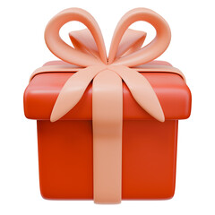 3D Icon  Gift Box Ribbon Bow. Holiday, Congratulations Concept. 3D Illustration Design Web Mobile App