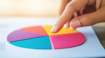 Fototapeta premium Detailed Pie Chart Analysis in Business Meeting