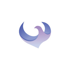 Gradient Bird abstract logo with flying pigeon icon